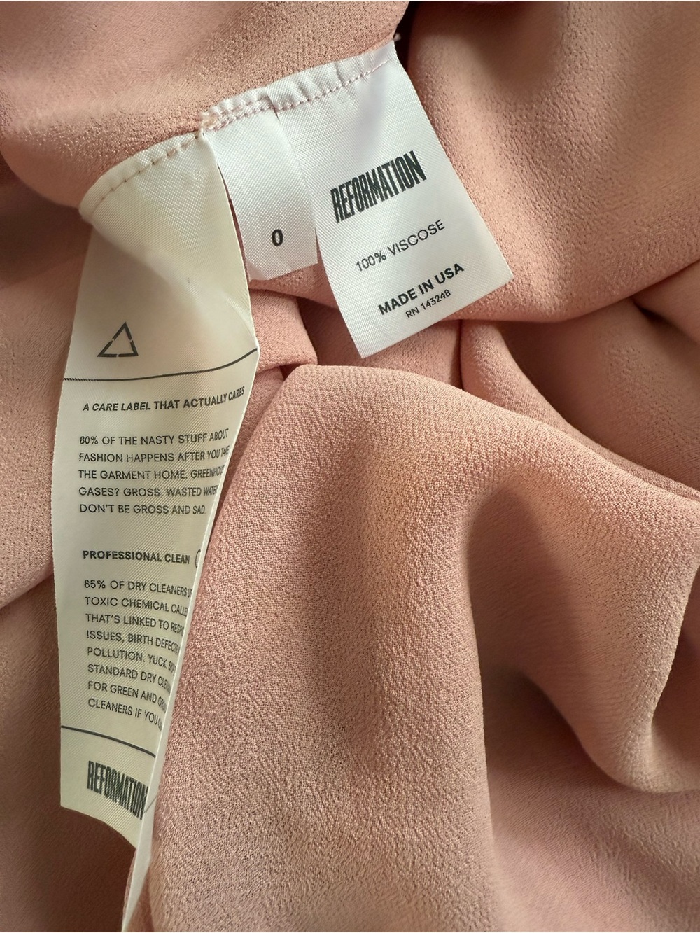 Reformation Foxglove Dress Tiered Spaghetti-Strap Maxi in Blush Size 0 - Picture 8 of 12